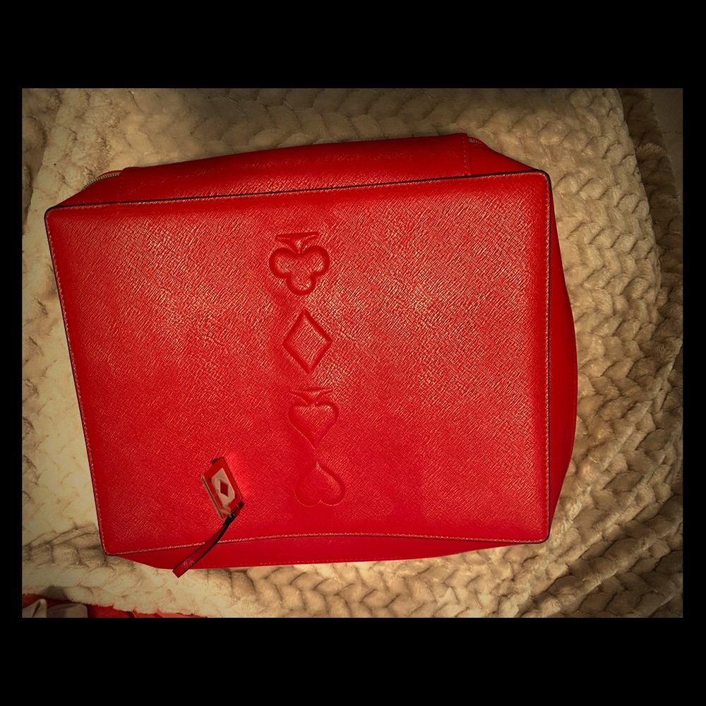 Esteé Lauder red playing card suits iPad case or makeup bag